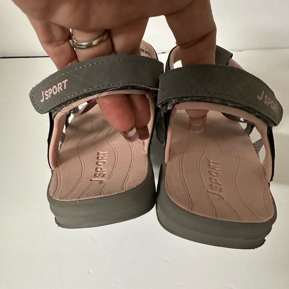 J Sport Kaia Grey Pink River Sandals Size 10 - Picture 6 of 7